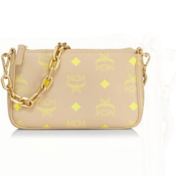 MCM Mini Color Splash Logo Pouch-On-Chain NWT - Picture 5 of 6